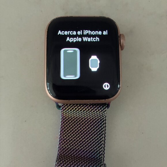 Apple Watch with Rose Gold and Blue Display
